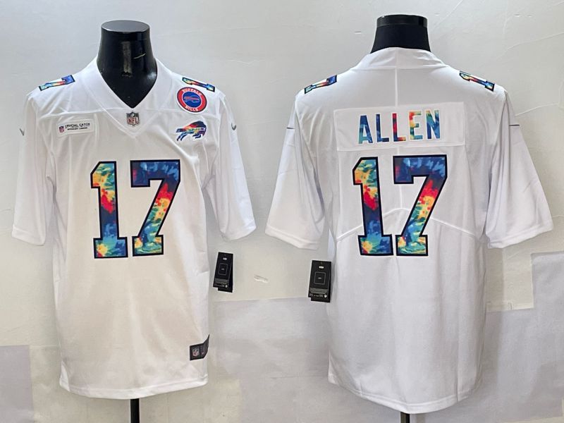 Men 2025 Buffalo Bills #17 Allen White Rainbow Nike Limited NFL Jersey style 1->buffalo bills->NFL Jersey